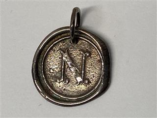 Waxing Poetic Chancery Insignia Inititial N Charm .925 Sterling Silver, 3.30 Gra